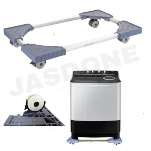 JASDONE ® Semi Automatic Washing Machine Stand | Premium Heavy Duty Metal (Stainless Steel) Adjustable Trolley Suitable and Compatible with All Brands (match and buy)